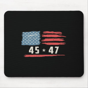 Mousepad 45 47 Presidente Trump Vintage American Flag 2024