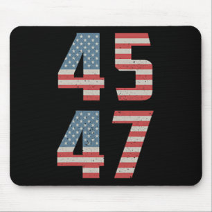 Mousepad 45 47 Trump Vintage Retro Usa Flag 2024 Presidente