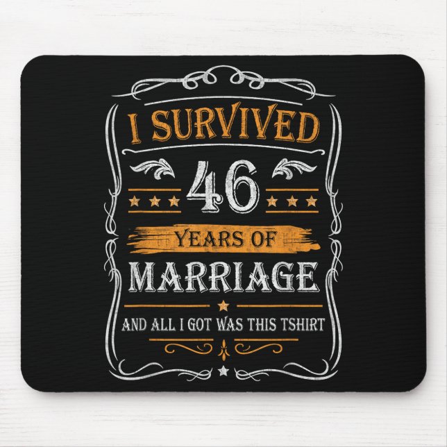Mousepad 46th Wedding Anniversary Shirt Couples Husband Wif (Frente)