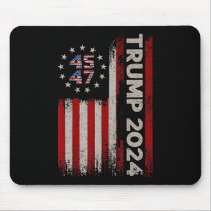 Mousepad 47 Donald Trump 2024 Bandeira Americana Eleições 2