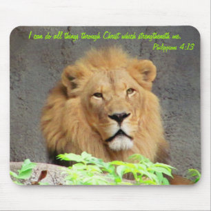 Mousepad 4:13 dos Philippians com leão masculino
