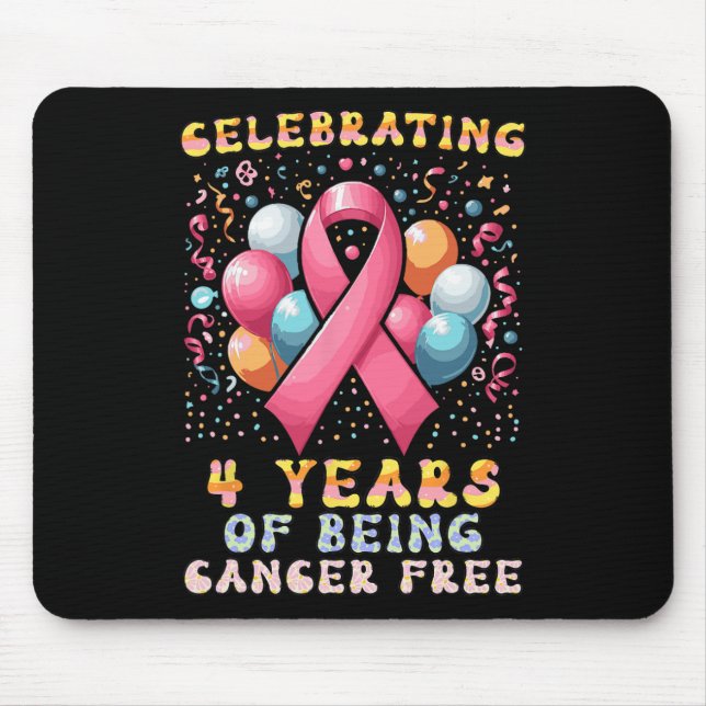 Mousepad 4 Anos De Cancer Da Mama Sem Cancer (Frente)