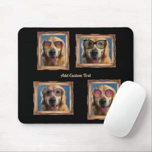 Mousepad 4 Colagem de Fotografias Vintage Frame Dogs Famíli