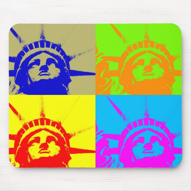 Mousepad 4 Color Pop Art Lady Liberty (Frente)