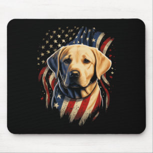 Mousepad 4 De Julho Amarelo Labrador Americano Patriótico