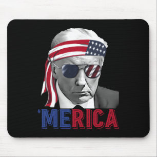 Mousepad 4 de julho América Trump American Flag Usa