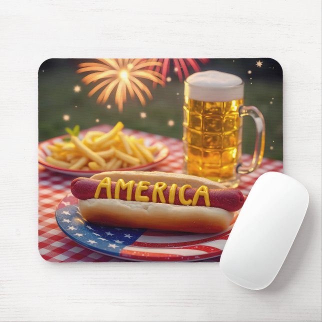 Mousepad 4 de julho American Hot Dog (Com mouse)