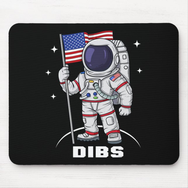 Mousepad 4 De Julho Astronauta Americano Bandeira Difundida (Frente)