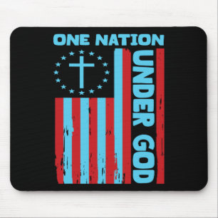 Mousepad 4 De Julho Bandeira Cristã Patriótica One Nation U