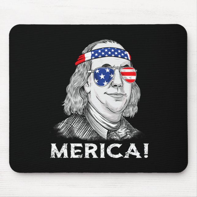Mousepad 4 De Julho Ben Franklin Merica USA Boys Girls Kid (Frente)