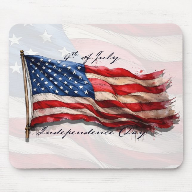 Mousepad 4 de Julho – Celebre com a Bandeira dos EUA (Frente)