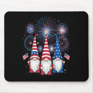 Mousepad 4 De Julho De 2024 Gnomos Patrióticos Engraçados U