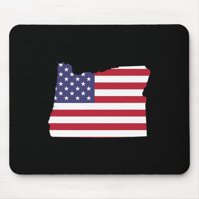 Mousepad 4 de julho de Oregon State American Flag Party (Frente)