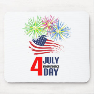 Mousepad 4 de julho - Dia da Independência com Bandeira e