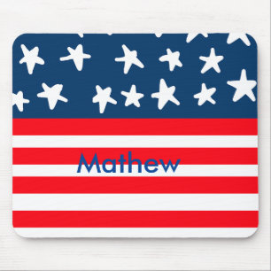 Mousepad 4 de julho dia de independência adicionar nome tex