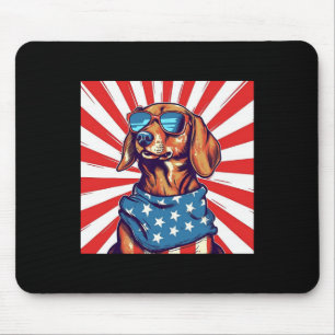 Mousepad 4 De Julho Engraçado Dachsund Weiner Dog Weenie Us