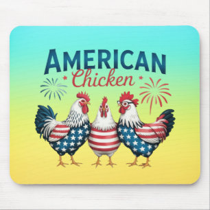Mousepad 4 de julho Galinha Americana Patriótica-62987 T-Sh