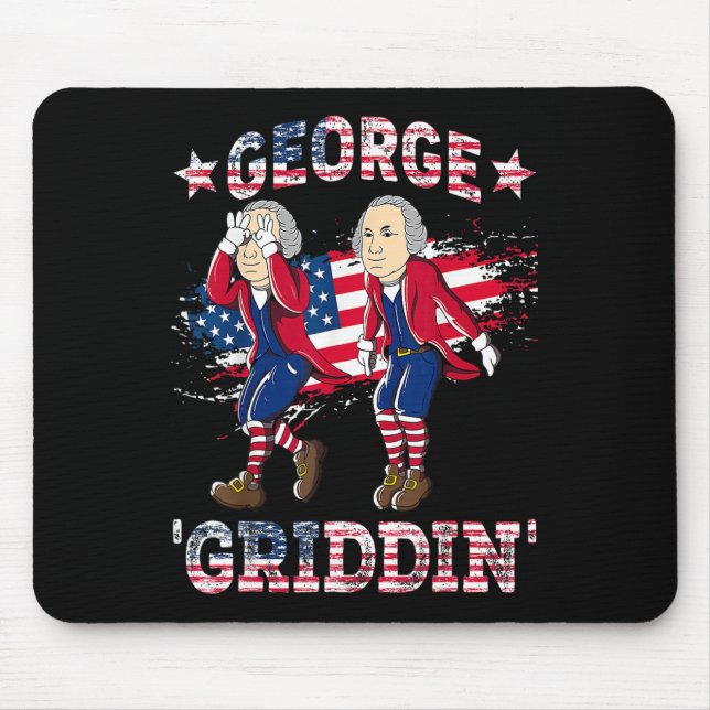 Mousepad 4 de Julho George Washington Griddy George Griddi (Frente)