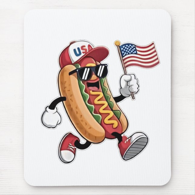 Mousepad 4 de julho, Hotdog American Independence 1776 (Frente)