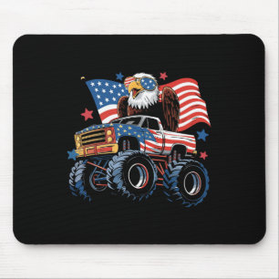 Mousepad 4 De Julho Monster Truck Bald Eagle American Flag