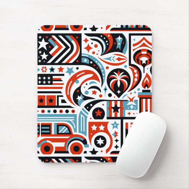 Mousepad 4 de julho Padrão Genérico (Com mouse)
