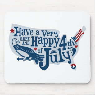 Mousepad 4 De Julho Seguro E Feliz