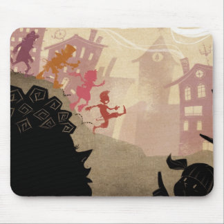 Mousepad 4 monstro pequenos - andando através da cidade