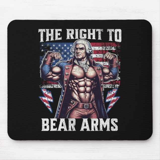 Mousepad 4th Of July Dad Usa Flag 2nd Bear Arms Bodybuildin (Frente)