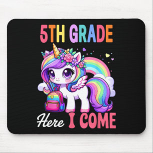 Mousepad 5º ano aqui vou eu meninas unicórnio volta às aula