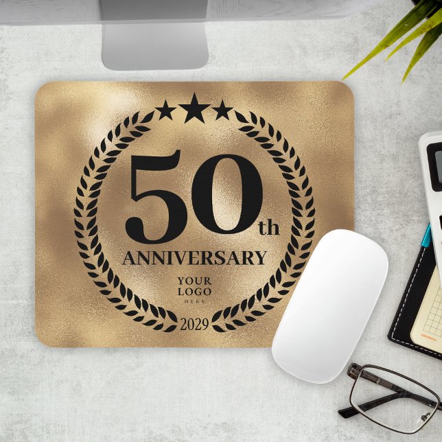 Mousepad 50º aniversário de negócios Dourado (50th Business Anniversary Gold Mouse Pad
)