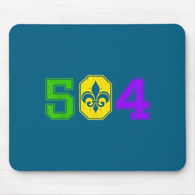 Mousepad 504 Mardi Gras New Orleans Louisiana Carnival Men  (Frente)
