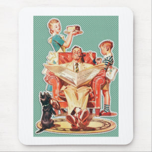 Mousepad 50 da família nuclear de Vintage, 1950