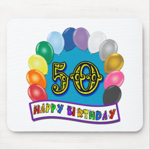 Mousepad 50th mercadoria feliz do aniversário