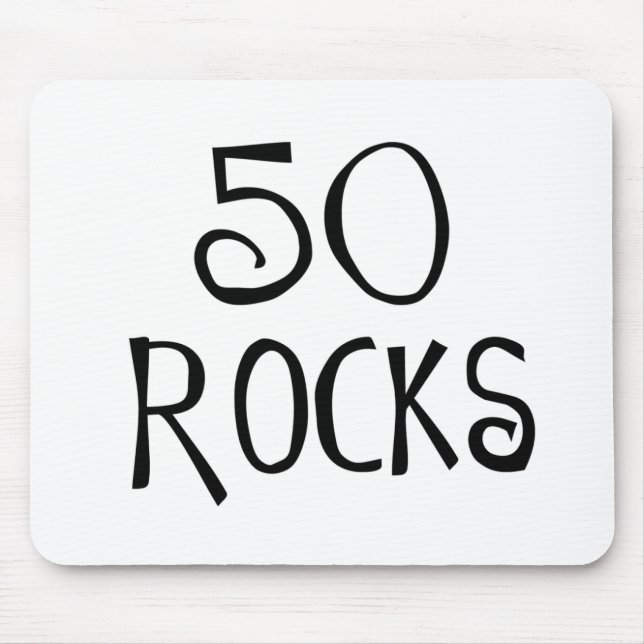 Mousepad 50th presentes de aniversário, 50 ROCHAS (Frente)