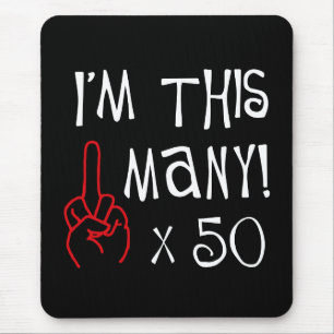 Mousepad 50th saudação do dedo médio do aniversário