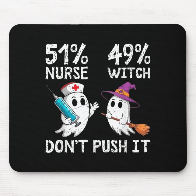 Mousepad 51% enfermeira 49% bruxa não abuse  (Frente)