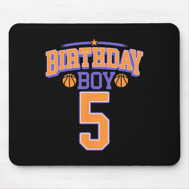 Mousepad 5 Birthday Boy Basball De Mais De 5 Anos (Frente)