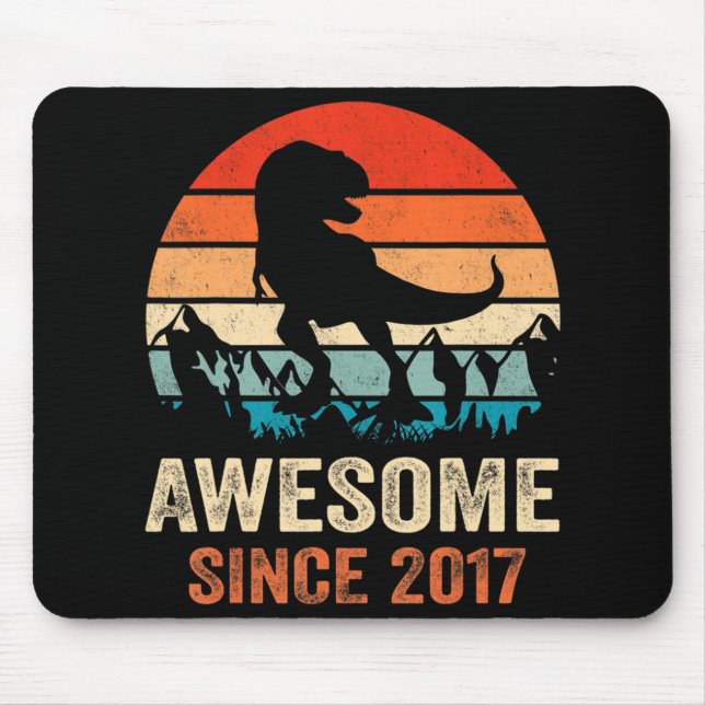 Mousepad 5 Birthday Dinosaur 5 Anos Crianças Incríveis (Frente)