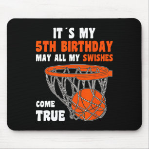 Mousepad 5 de basquete Feliz de 5 anos de idade
