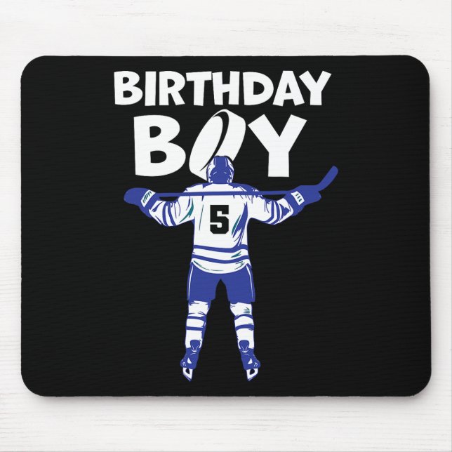 Mousepad 5th Birthday Ice Hockey Boy 5 Year Old Hockey Play (Frente)