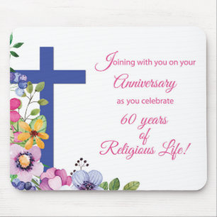 Mousepad 60º Aniversário, freira, Cruz de Vida Religiosa