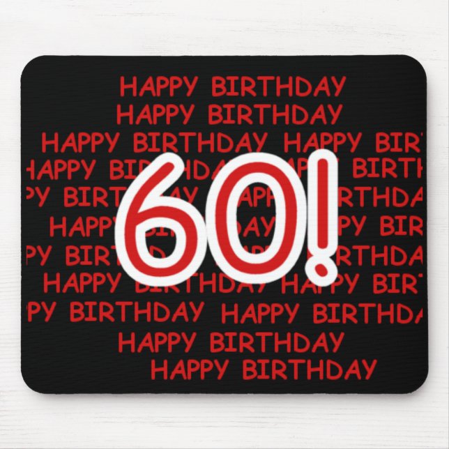 Mousepad 60th aniversário feliz (Frente)