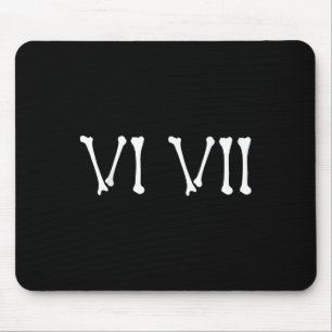 Mousepad 67 Algarismos Romanos Vi Vii Esqueleto Divertido H