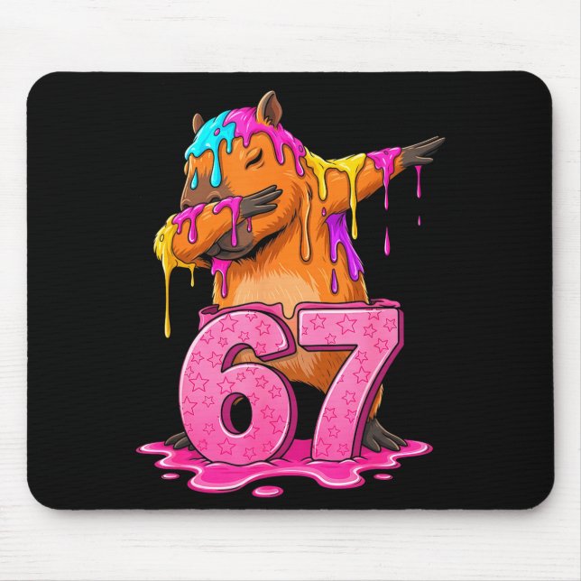 Mousepad 67 Animals Funny 67 Brainrot Youth Kids Capybara 6 (Frente)