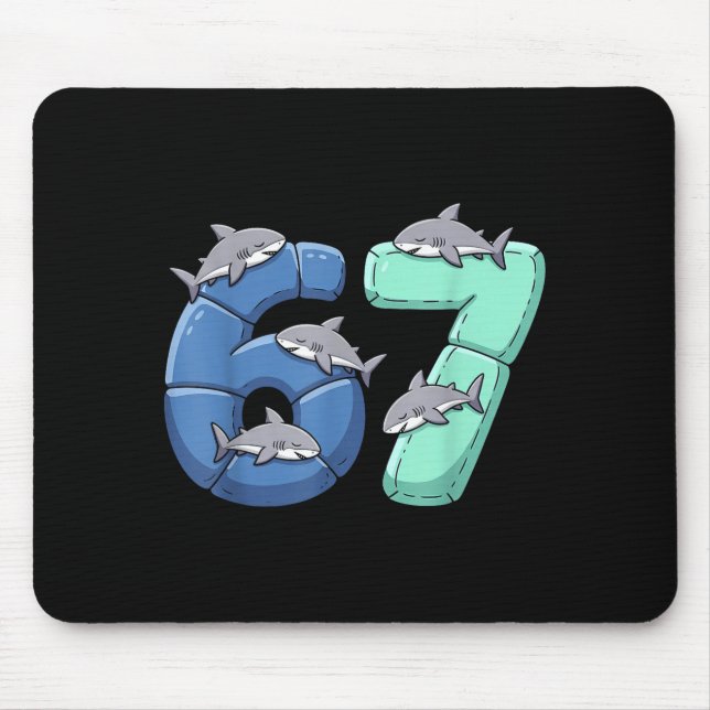 Mousepad 67 Animals Funny 67 Brainrot Youth Kids Shark 67  (Frente)
