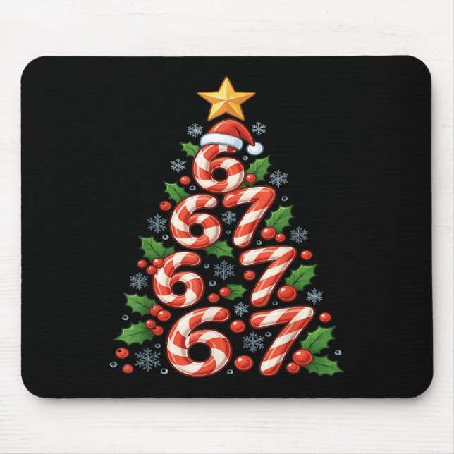 Mousepad 67 Árvore de Natal Cane Candy Engraçado Feriado Xm (Frente)