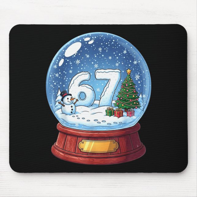 Mousepad 67 Bola de Neve de Natal Engraçada Seis Sete Meme  (Frente)