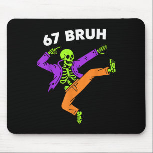 Mousepad 67 Bruh Halloween Dabbing Esqueleto Meme 6 7 Númer