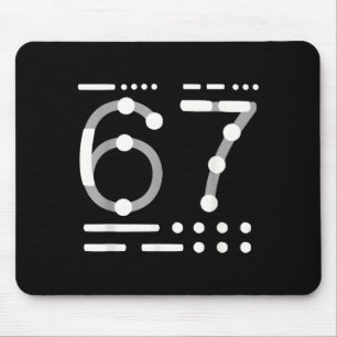 Mousepad 67 Camisa, Código Morse 67 Kid Meme Seis Sete Gráf
