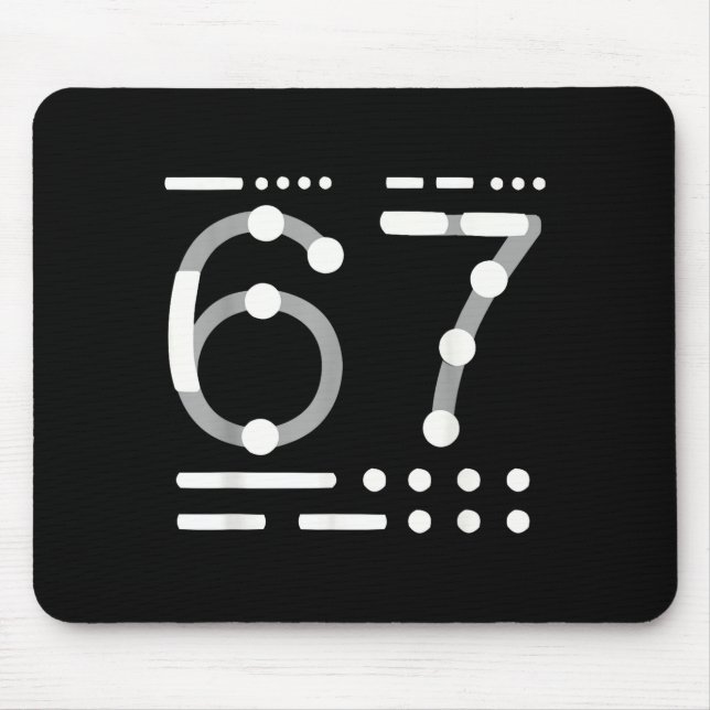 Mousepad 67 Camisa, Código Morse 67 Kid Meme Seis Sete Gráf (Frente)